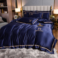 Washed silk bed sheet bedding set factory